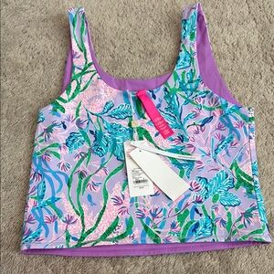 Lilly Pulitzer Purple and Blue Floral Tank Top